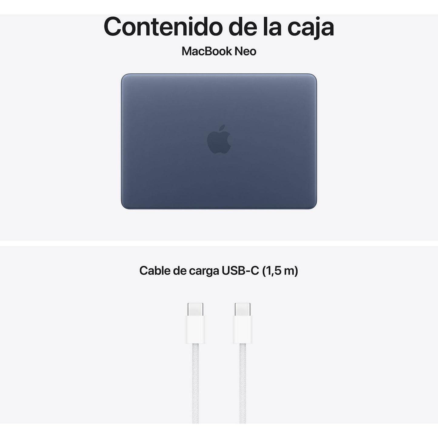 Apple MacBook Neo (2026), 13" Liquid Retina, Chip A18 Pro, CPU 6 núcleos + GPU 5 núcleos, 8GB RAM, 256GB SSD, Magic Keyboard, Indigo, Sin AC