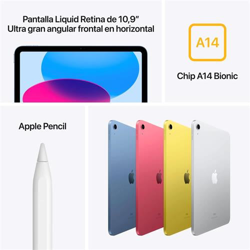 APPLE IPAD 10ª GEN WI-FI 64GB SILVER (MPQ03FD/A) INCLUYE CARGADOR 20W