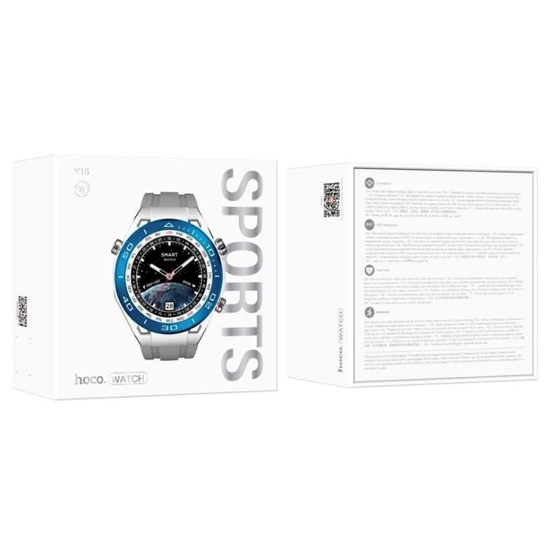 Hoco Y16 SmartWatch Deportivo Plata
