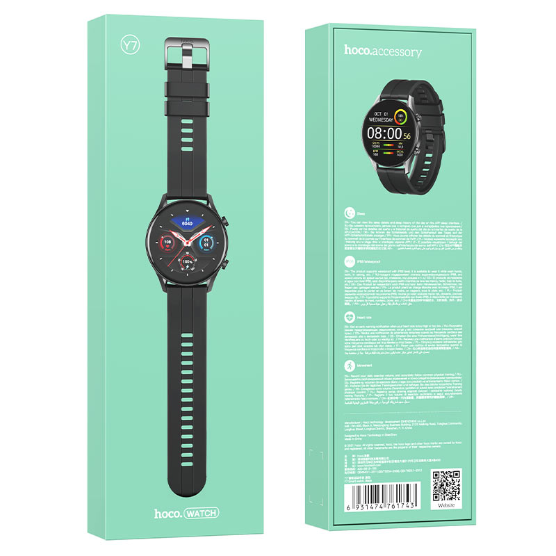 Hoco Y7 SmartWatch Sport Negro