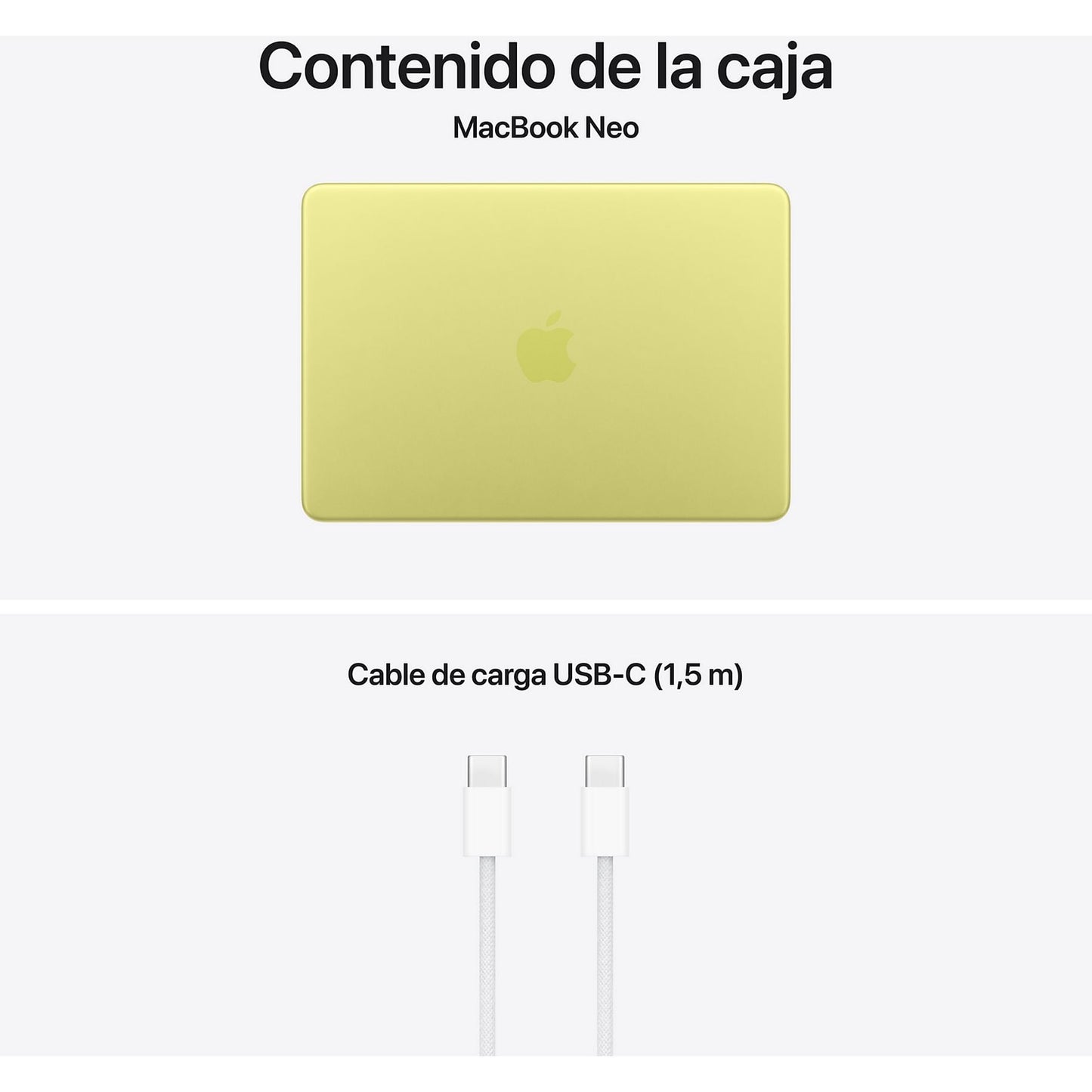 Apple MacBook Neo (2026), 13" Liquid Retina, Chip A18 Pro, CPU 6 núcleos + GPU 5 núcleos, 8GB RAM, 256GB SSD, Magic Keyboard, Cítrico, Sin AC