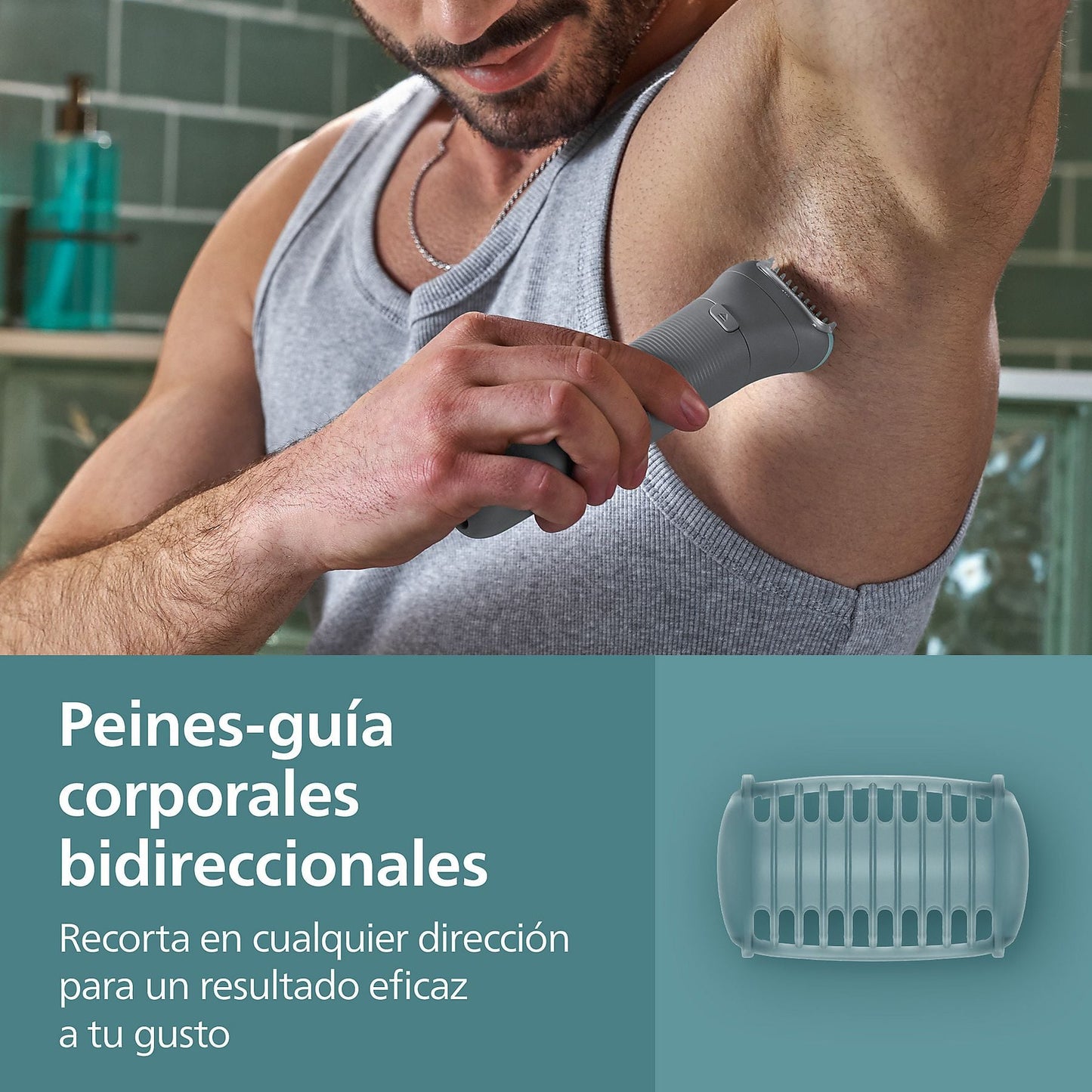 Afeitadora corporal - Philips BG3480/15, Triple Protect, Cuerpo y Zonas Íntimas