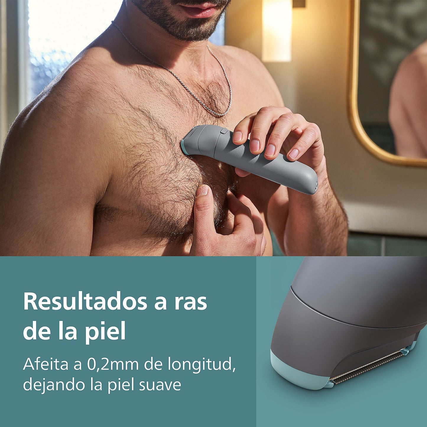 Afeitadora corporal - Philips BG3480/15, Triple Protect, Cuerpo y Zonas Íntimas