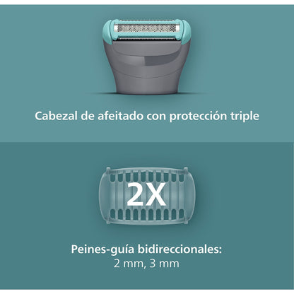 Afeitadora corporal - Philips BG3480/15, Triple Protect, Cuerpo y Zonas Íntimas