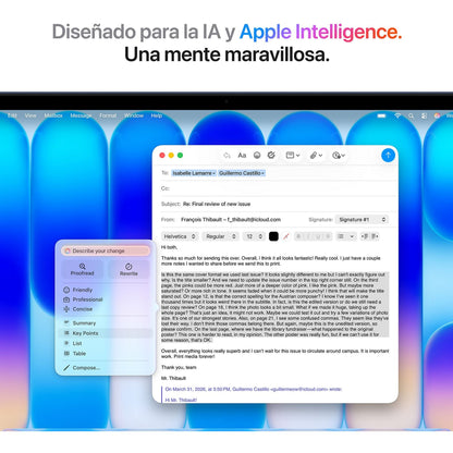 Apple MacBook Neo (2026), 13" Liquid Retina, Chip A18 Pro, CPU 6 núcleos + GPU 5 núcleos, 8GB RAM, 256GB SSD, Magic Keyboard, Indigo, Sin AC
