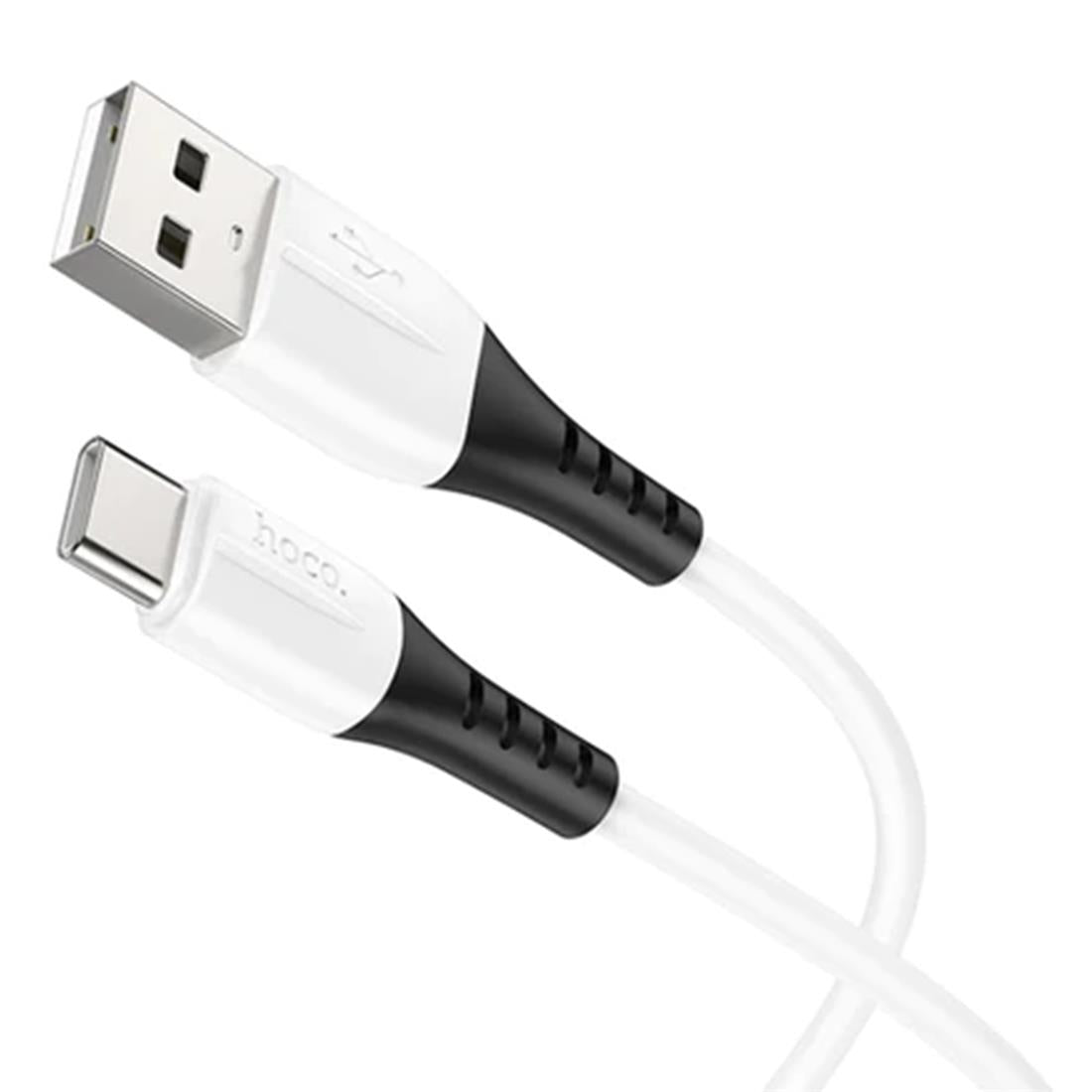 Cable USB-A a USB-C Hoco X82 de Silicona 1m 3A Blanco
