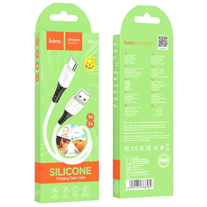 Cable USB-A a USB-C Hoco X82 de Silicona 1m 3A Blanco