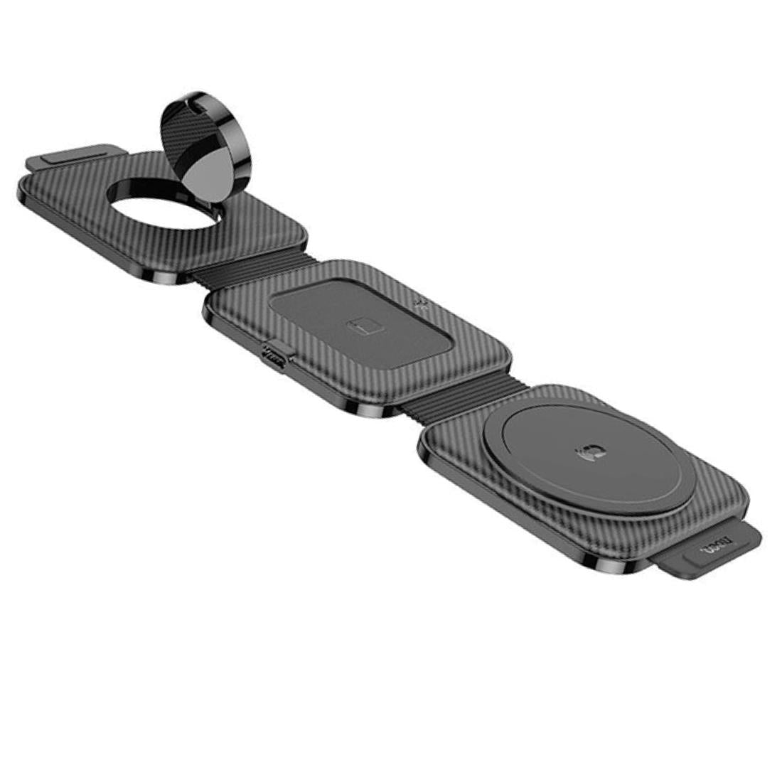 Cargador Inalámbrico Hoco CQ4 3 en 1 MagSafe 15W Plegable | Para iPhone, AirPods y Apple Watch