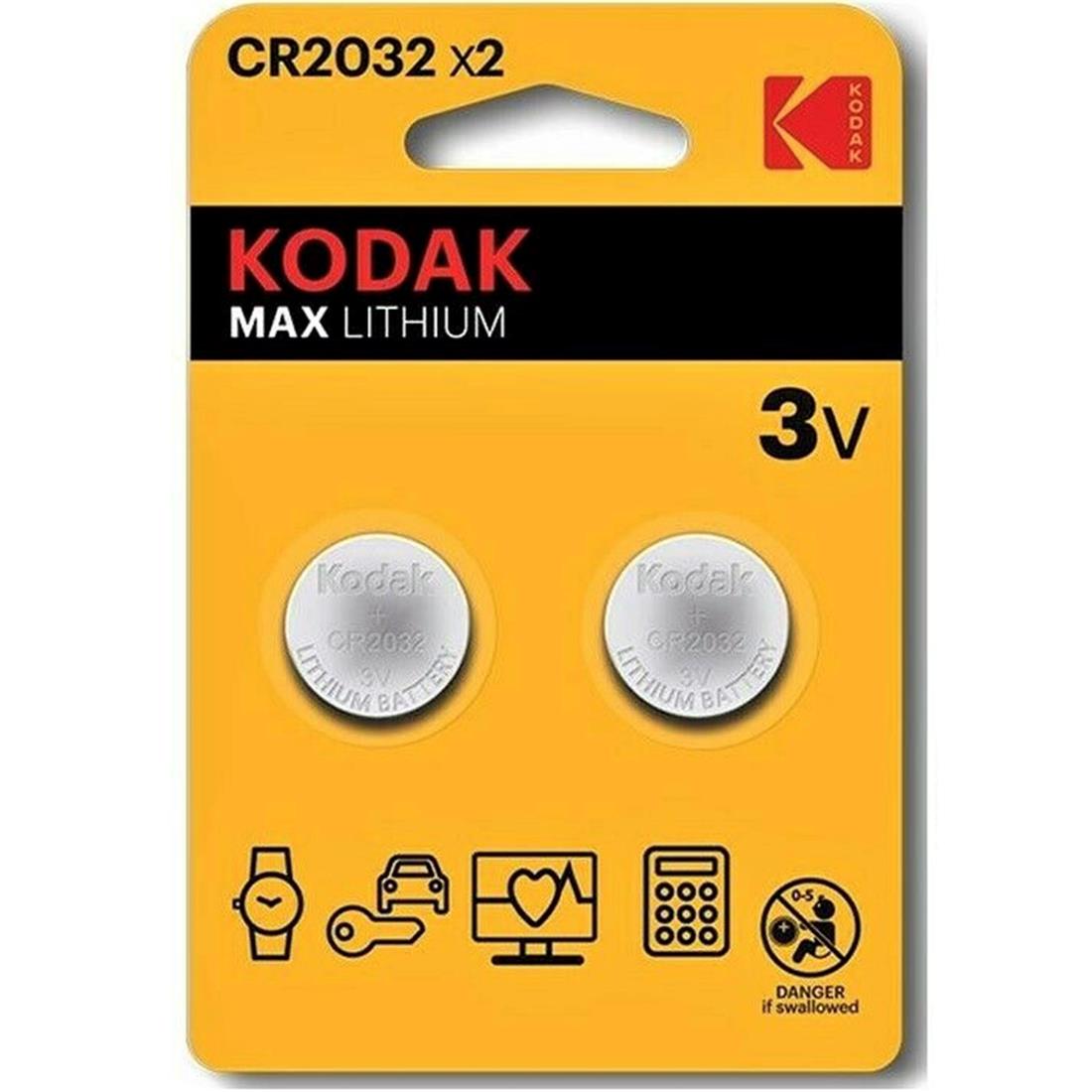 KODAK CR2032 3V Lithium Batteries (2-Pack) – Reliable Power for Your Devices
