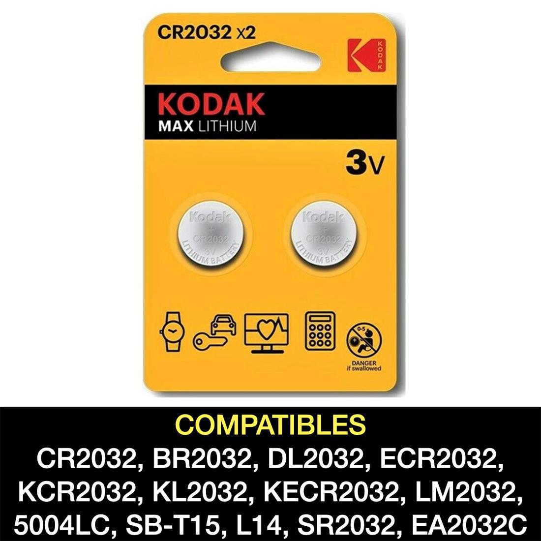 KODAK CR2032 3V Lithium Batteries (2-Pack) – Reliable Power for Your Devices