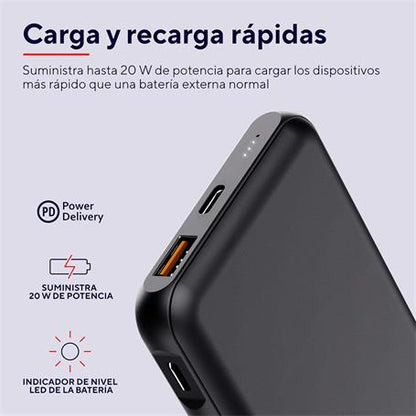 Power Bank Trust Redoh 10000mAh - Carga Rápida USB-C y USB-A