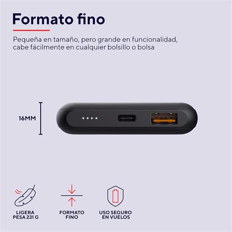 Power Bank Trust Redoh 10000mAh - Carga Rápida USB-C y USB-A
