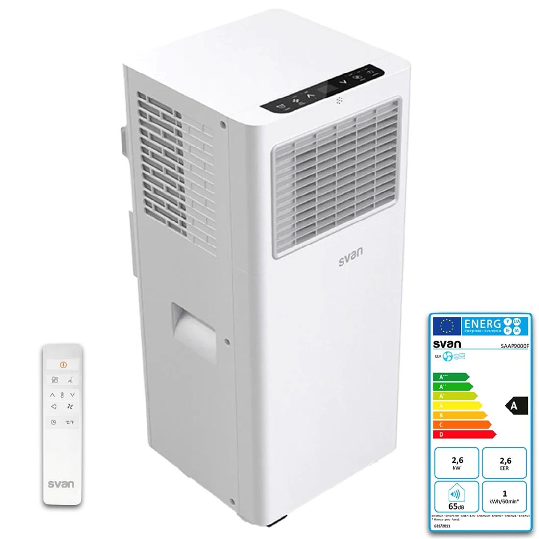 Aire Acondicionado Portátil Svan SAAP900F 9000BTU 2250fg con Mando y Display LED