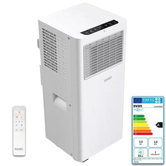 Aire Acondicionado Portátil Svan SAAP900F 9000BTU 2250fg con Mando y Display LED