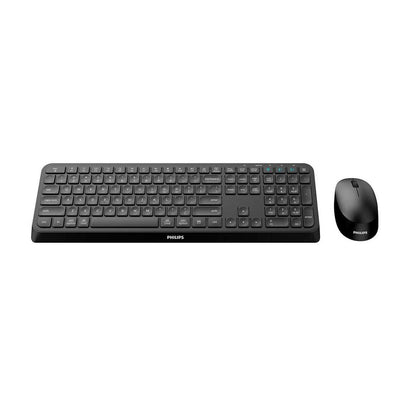 Philips SPT6407B Teclado y Ratón inalámbricos 2.4GHz + Bluetooth – Combo eficiente y sin cables