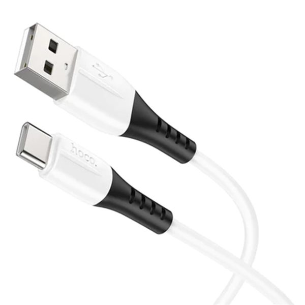 Cable USB-A a USB-C Hoco X82 de Silicona 1m 3A Blanco