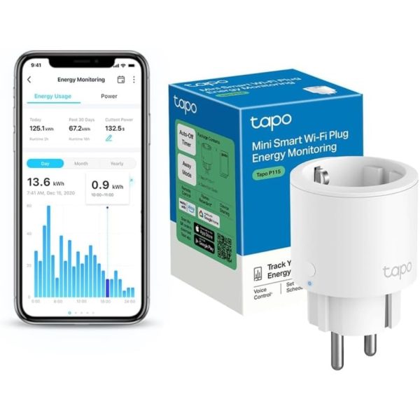 TP-Link Tapo P115, enchufe inteligente Wi-Fi con medidor de consumo